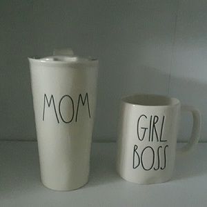 Rae Dunn travel tumbler and mug set